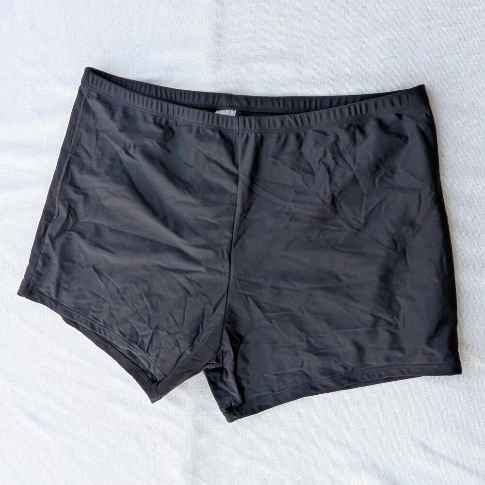 Plus Size 22W Black Swim Shorts Tankini Swimsuit Bottoms Full Coverage